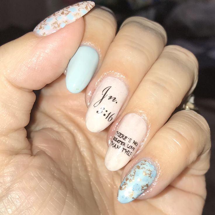 My first “Faith” mani. Nails With Scripture, Bible Nail Designs, Bible Nail Art, Resurrection Nails, Christian Inspired Nails, Jesus Nails Designs Faith, Christian Nail Ideas, Faith Nails Designs, Bible Nails