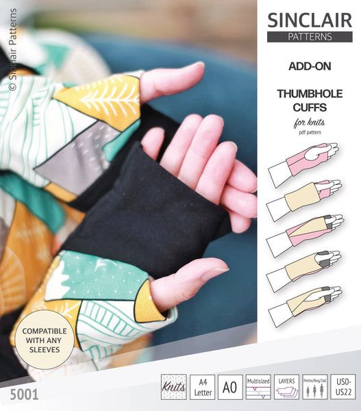 the sewing pattern shows how to sew an arm and hand warmers for women