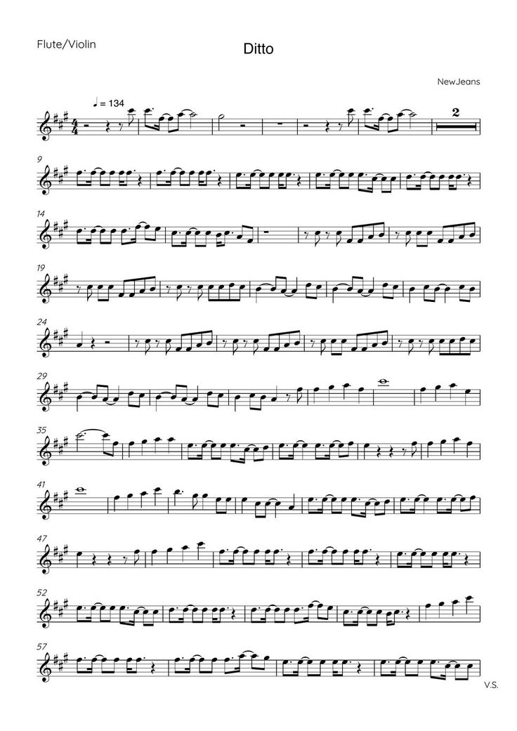 sheet music with the words ditto on it