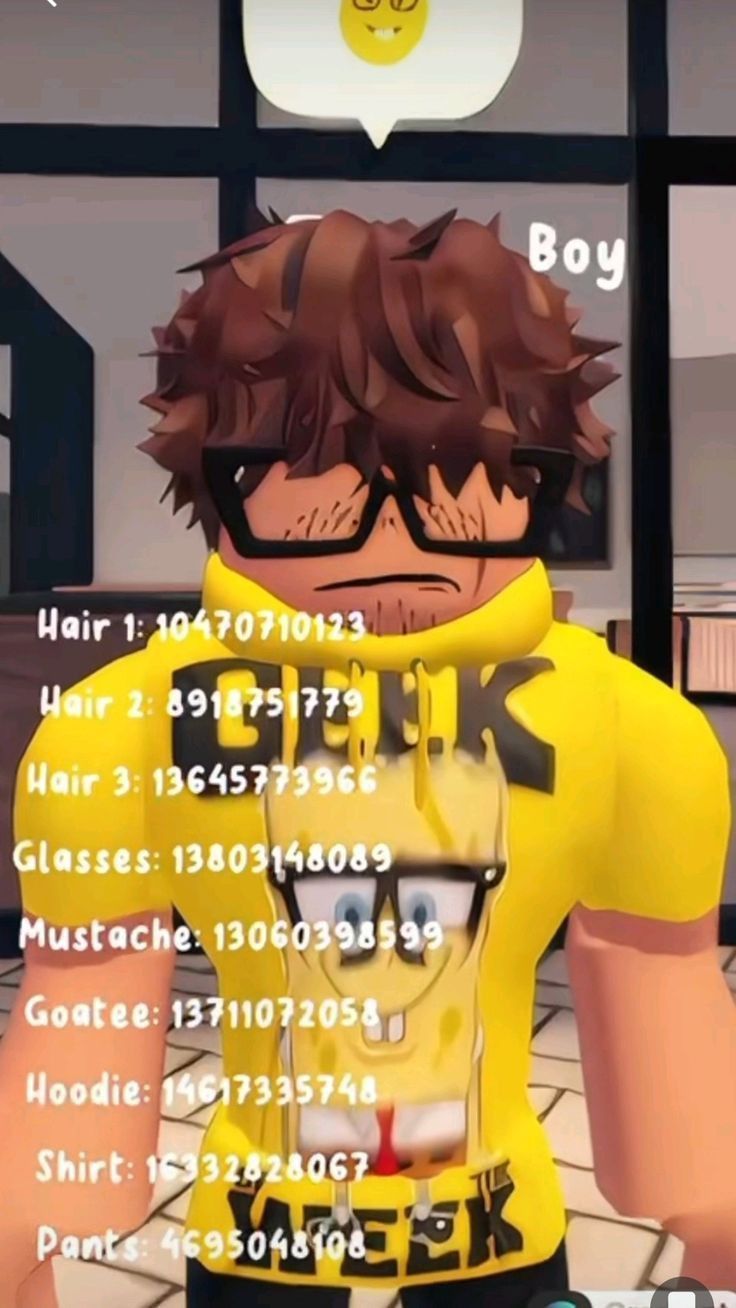 an animated image of a man with glasses and a yellow shirt in front of him