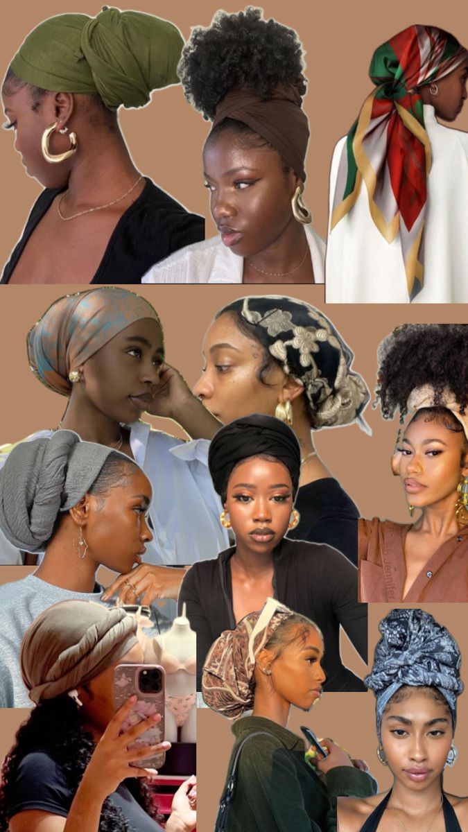 Headwrap Hairstyles, African Hair Wrap, Head Wrap Styles, Hair Wrap Scarf, Hair Scarf Styles, Head Scarf Styles, Pelo Afro, Braided Hairstyles Updo, Natural Hair Braids