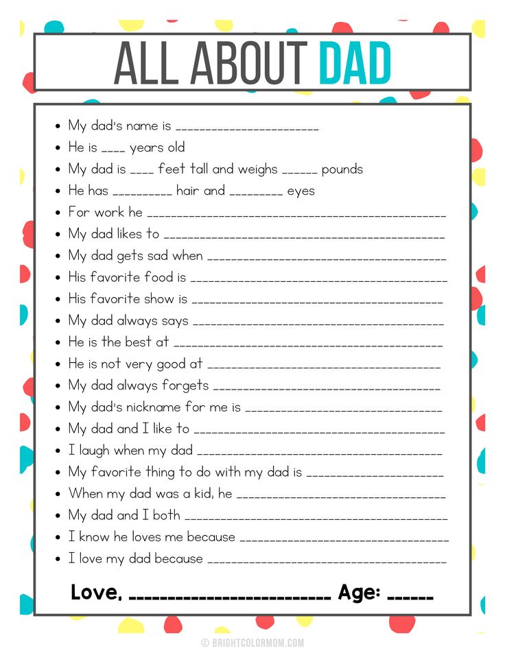 an all about dad poem with polka dots