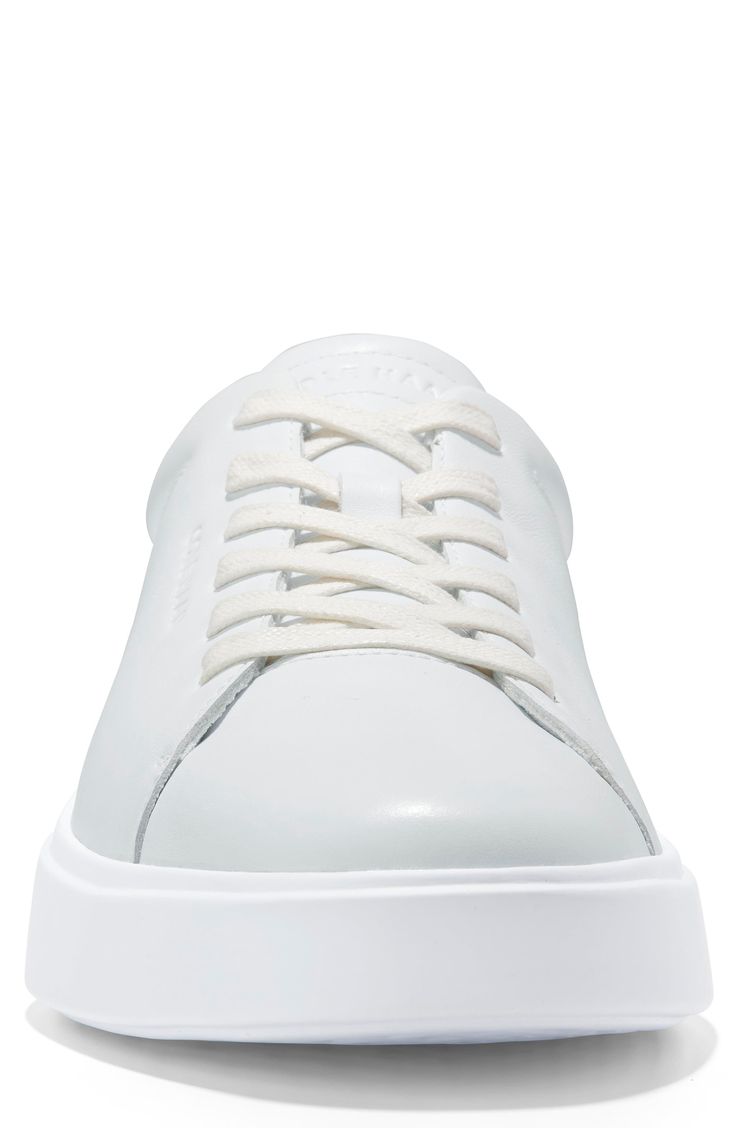 Smooth leather creates a classic sport inspired low profile sneaker that features luxe cupsole construction that adds comfort to every step. Round toe Lace-up Cushioned insole Padded cuff White sole Leather upper, manmade sole Imported Modern White Sneakers With Ortholite Insole, Classic Low-top Platform Sneakers With Embossed Logo, Modern Low-top Sneakers With Embossed Logo, Classic Platform Sneakers With Embossed Logo And Lace-up, White Sole Platform Sneakers With Embossed Logo, White Platform Sneakers With Embossed Logo, Classic Low-top Sneakers For Light Sports, White Synthetic Sneakers With Embossed Logo, Classic Synthetic Platform Sneakers With Round Toe