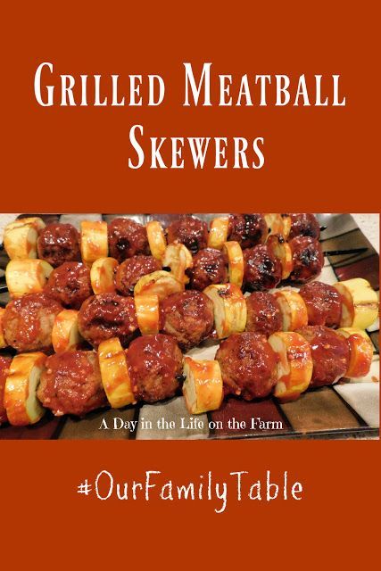 grilled meatball skewers with text overlay