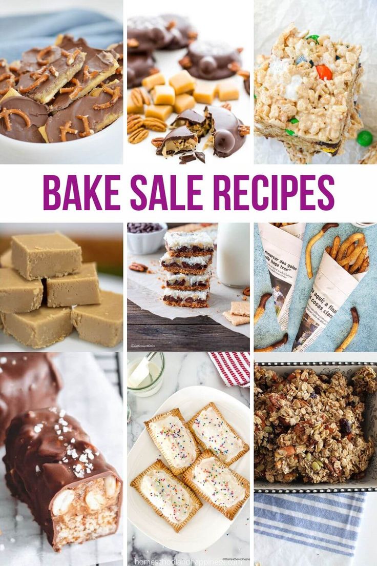 Easy Bake Sale Candy and Treats Cheap Bake Sale Treats, Savory Treats For Bake Sale, Easy Bake Sale Items To Make, Best Selling Bake Sale Items, Cheap And Easy Bake Sale Treats, Best Bake Sale Sellers, Bake Sale Ideas Easy, Ideas For Bake Sale, Easy Bake Sale Treats