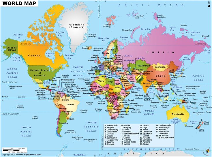 the world map with all countries and major cities in each country's capital area