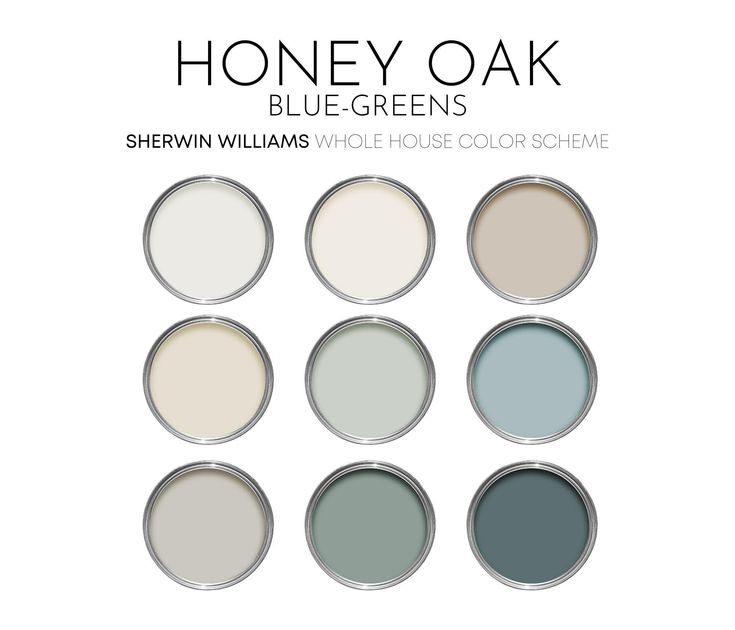 the honey oak blue - greens color scheme for sherylin williams's whole house color scheme