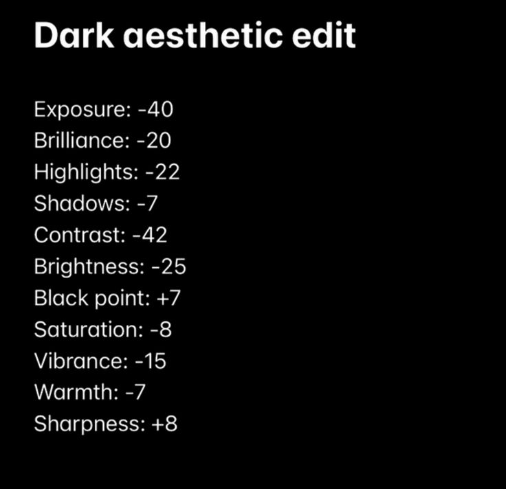 the dark aesthetic edit is shown in black and white