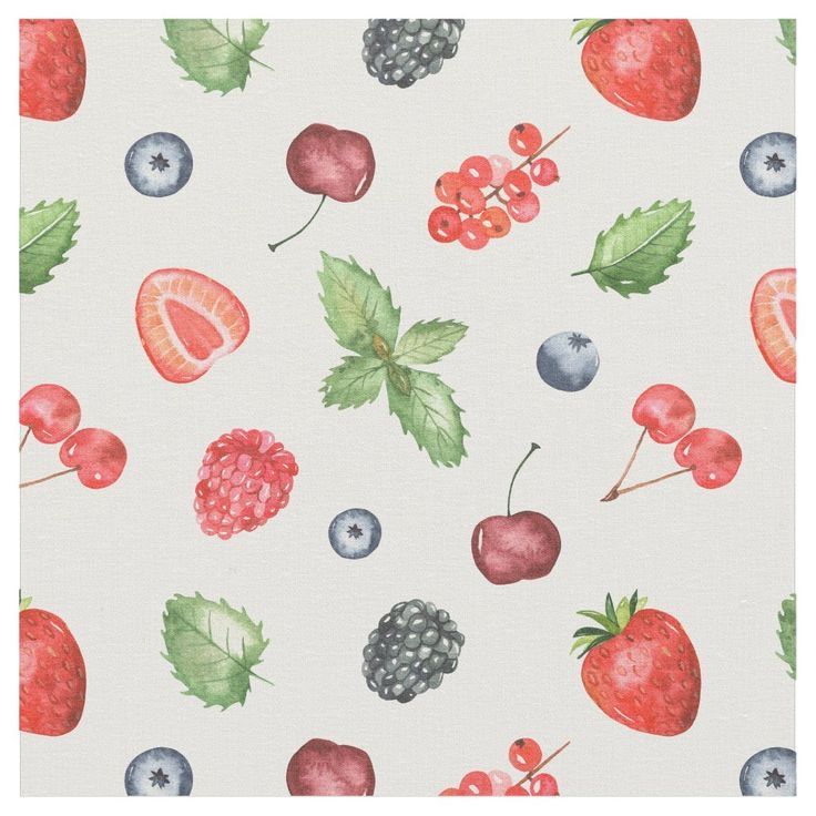 an image of fruits and berries on a white background for wallpaper or wrapping paper