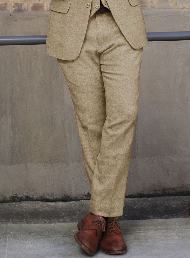 Bring the sartorial revolution to your winter wardrobe with these Naples Pine Tweed Pants, a classic way to portray glamour. Further, the pants are made from pure wool fabric that instantly seals the satisfying warmth with the addition of a sleek, comfy yet sturdy nature while bringing cozier textures to maintain a solid finish over the beige shade. Nevertheless, carrying the dapper verve with delicately tailoring leads to the streamlined profile nods to the laidback style perfect for wearing al Brown Tweed Suit, Grey Tweed Suit, Herringbone Tweed Jacket, White Linen Suit, Green Velvet Jacket, Peaky Blinders Suit, Grey Wool Suit, Royal Blue Suit, Suits Men Business