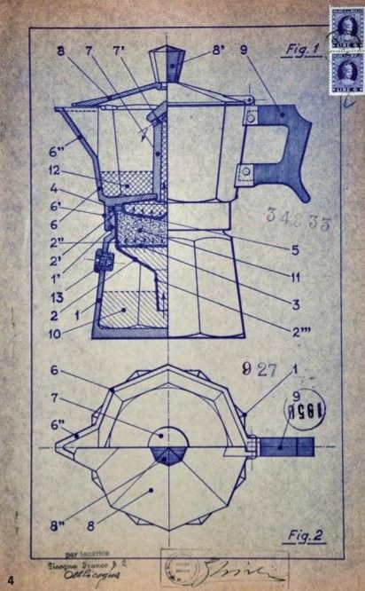 an old manual coffee maker with instructions for the parts to make it and how to use it