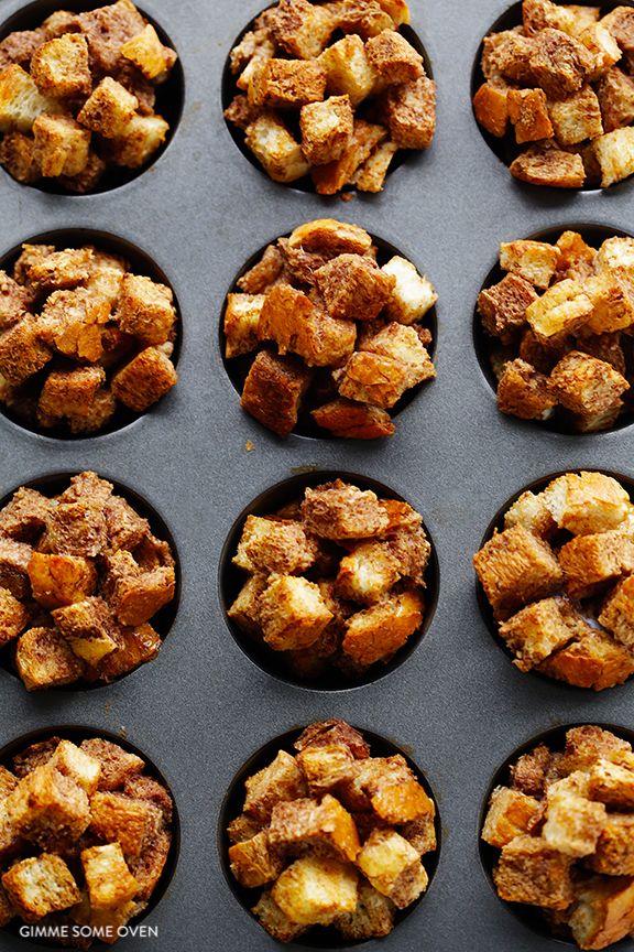 the muffins are ready to be baked in the oven for breakfast or brunch