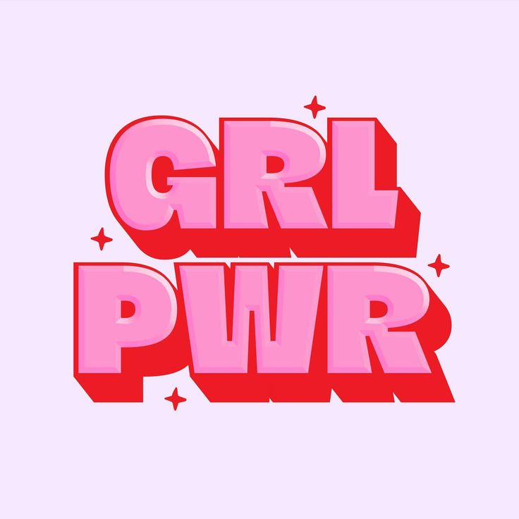 the word girl power in red and pink