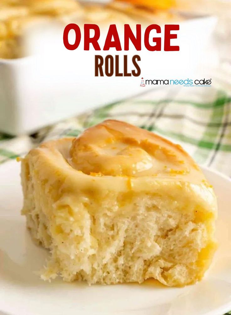 orange rolls on a plate with the title above it