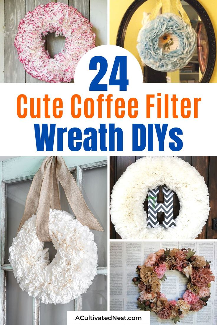 24 cute coffee filter wreath diys