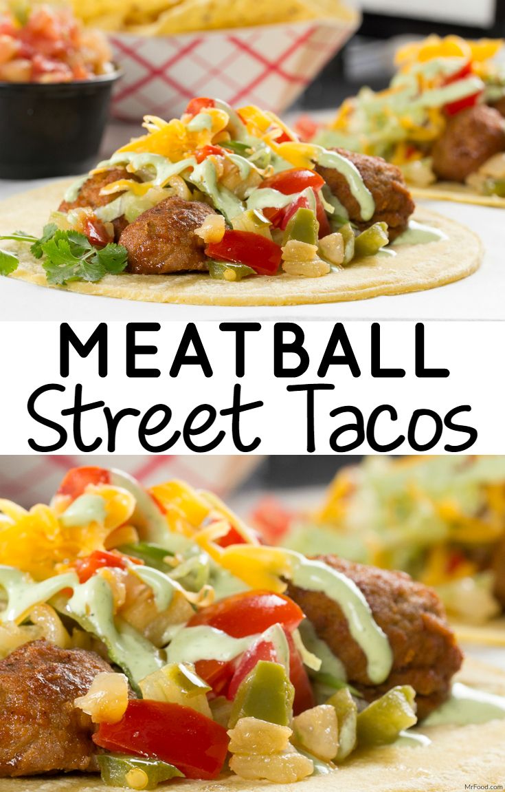 meatball street tacos with guacamole and salsa