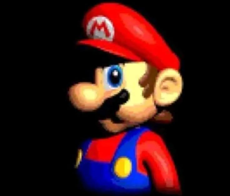 the mario bros character is wearing a red hat