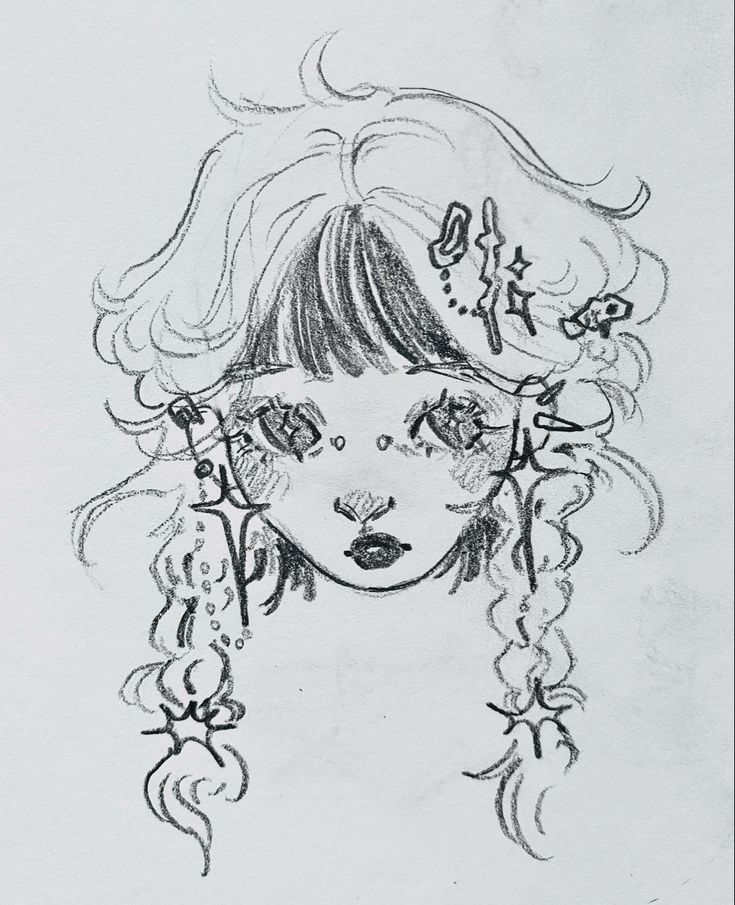 Art Sketch Book Inspiration, Sketch Ideas Face, Goth Drawing Reference, Whimsigoth Illustration, Drawing Ideas Faces Sketches, Doodle Art Face, Pfp Drawing Ideas, Hair Sketch Ideas, Drawings Of People Sketches