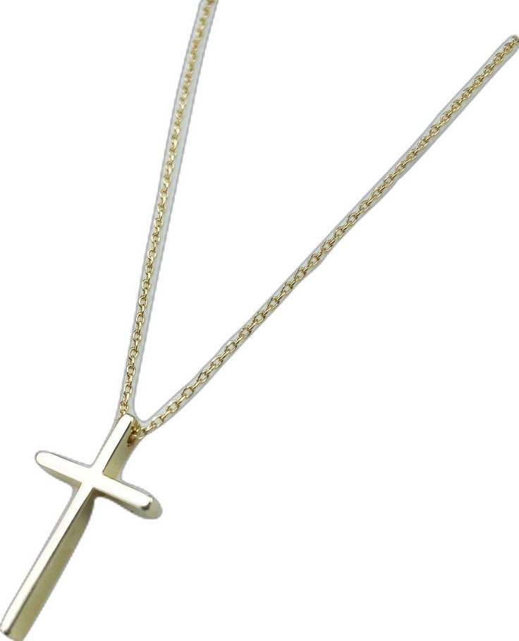 Simple Yellow Gold Cross Necklace, Simple Gold Cross Pendant Necklace, Yellow Gold Cross Necklace With Delicate Chain, Gold Crucifix Cross Necklace With Delicate Chain, Cross Necklace Simple, Gold Cross Necklace, Gold Cross, Religious Gifts, Cross Necklace