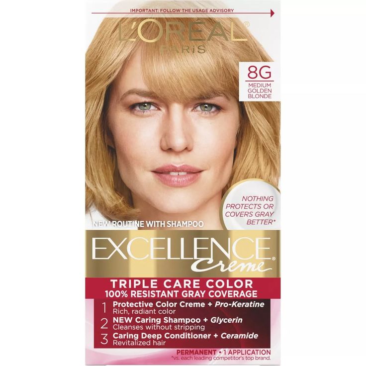 L'oreal Paris Excellence Triple Protection Permanent Hair Color - 6.3 Fl Oz - 6a Light Ash Brown - 1 Kit : Target Medium Golden Blonde, Gray Hair Coverage, Beige Blond, Caring For Colored Hair, Grey Hair Coverage, Covering Gray Hair, Gorgeous Hair Color, Silver Blonde, Gray Coverage