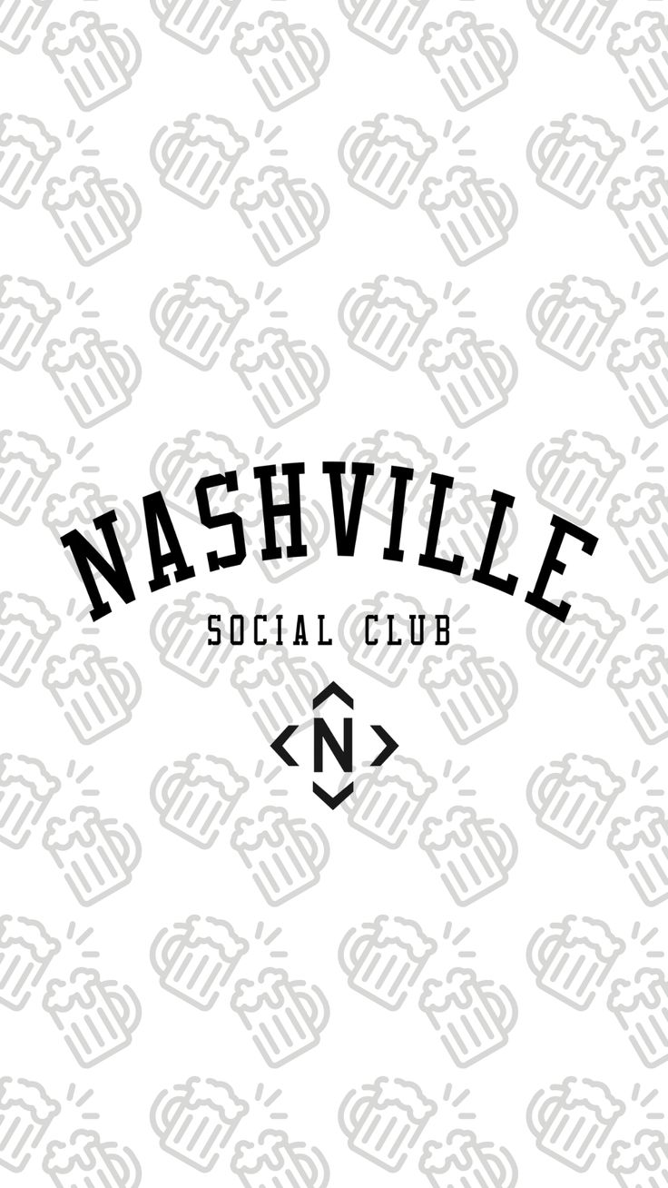 the nashville social club logo on a white background with black and grey letters that read nashville