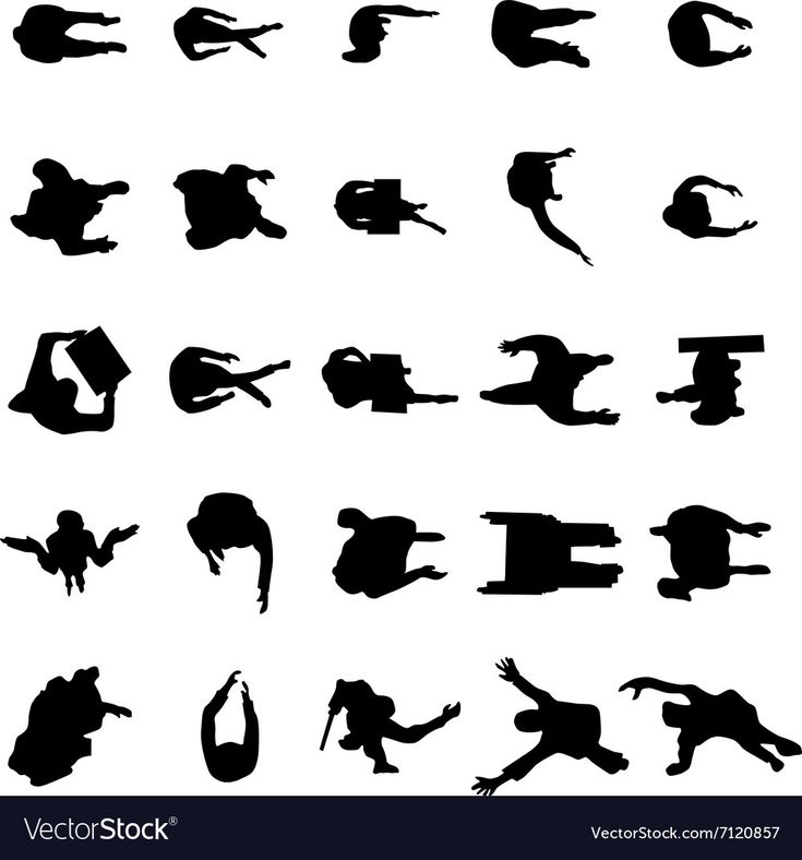 the silhouettes of people in different poses