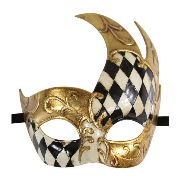 GOLD Series Men's Vintage Design Checkered Masquerade Mask - Luxury Mask - 1 Venetian Costumes, Masquerade Mask Black, Venetian Costume, Gold Masquerade Mask, Luxury Mask, Mens Masquerade Mask, Venice Mask, Venetian Masquerade Masks, Mascaras Halloween