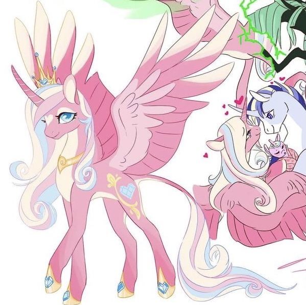 two pinkie ponies flying next to each other with wings on their heads and tails