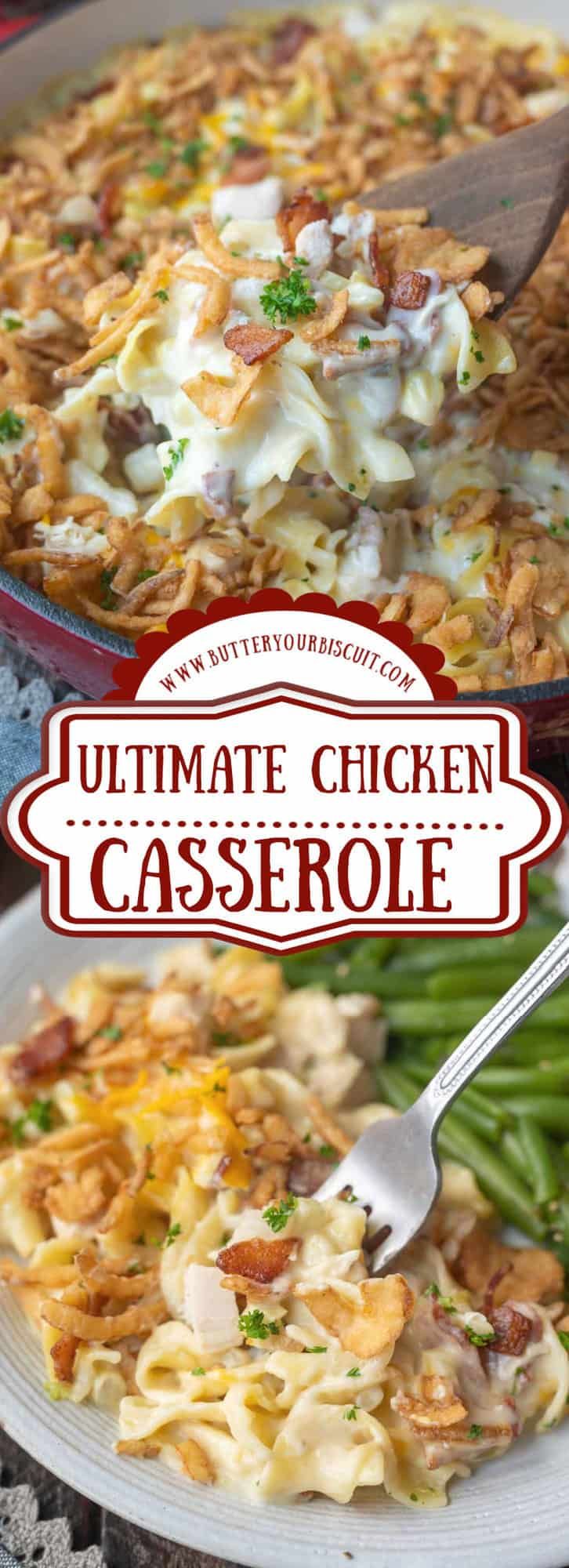 the ultimate chicken casserole is ready to be eaten