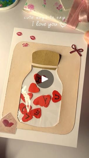 415K views · 32K reactions | DIY love jar with a message 💌✨

 #reels #reelsinstagram #reelitfeelit #reelkarofeelkaro #diy #diyprojects #reelsvideo #artsyosheen #diy #diygiftideas #giftideas #aesthetic #aesthetic #scrapbook #birthday #l #horimiya #anime Cute gift ideas for friends, aesthetic diy, friendship, gift ideas, scrapbook, card, heart, art, reels, trending, birthdays | Osheen | Journaling & cute DIYs ⋆𐙚₊˚⊹♡ Gift Ideas For Friends Aesthetic, Cute Gift Ideas For Friends, Watercolor Valentine Cards, Valentine Craft Gifts, Valentines Things, Horimiya Anime, Scrapbook Birthday, Wedding Quotes Funny, Valentine Card Crafts