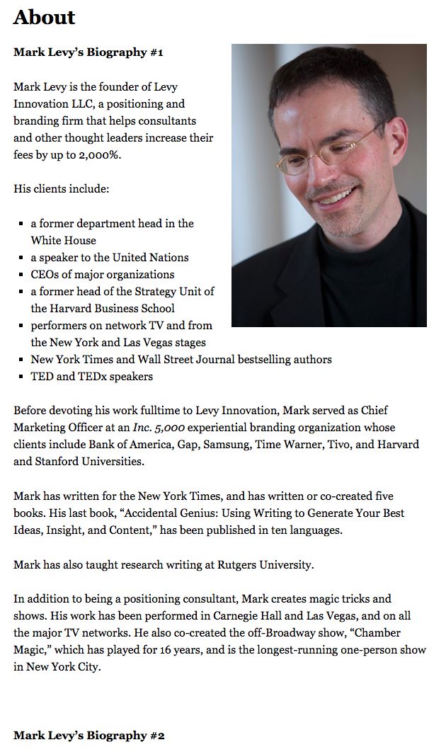 a man with glasses and a black shirt is featured in the article about mark levy's photography