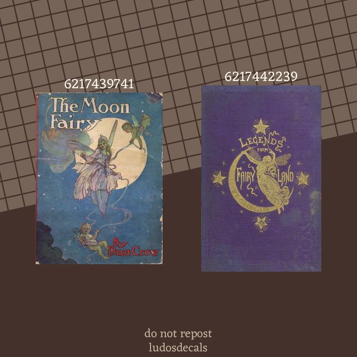 two children's books, one in purple and the other in blue with an image of a fairy on it