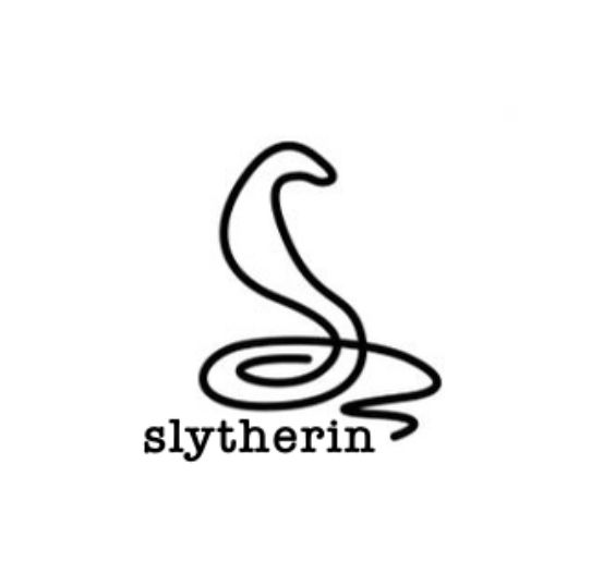 a black and white logo with the word sytherin in it's center