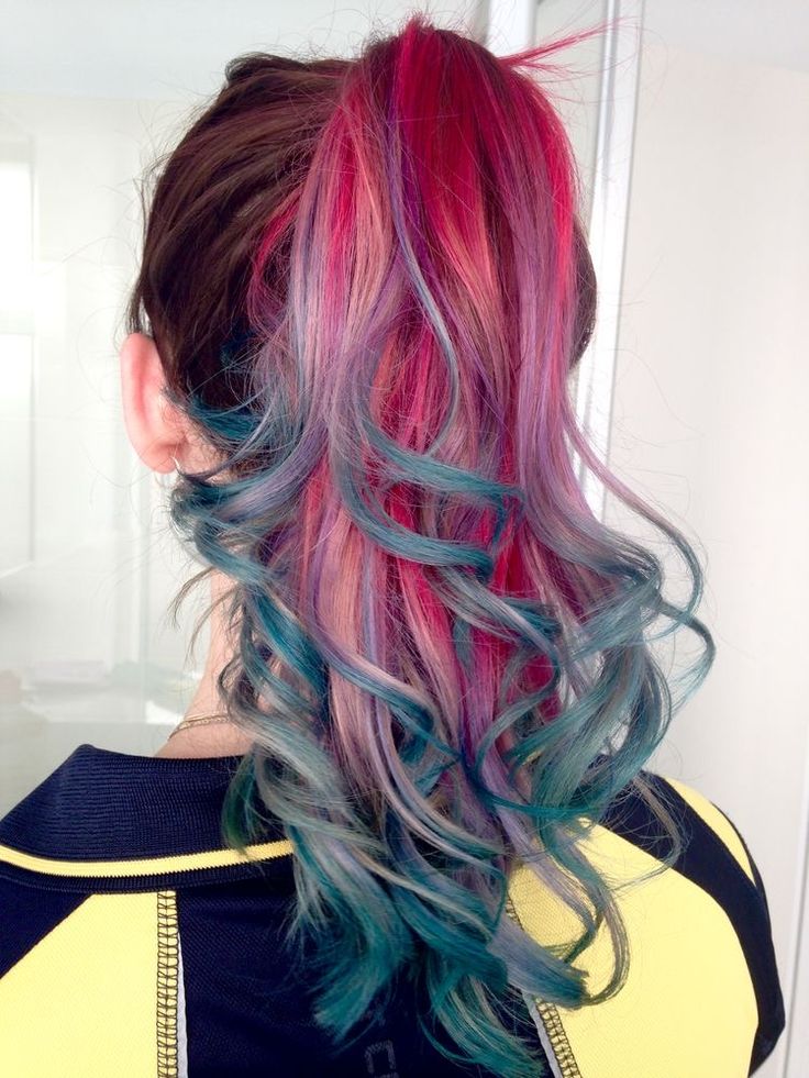 Ombre On Brown Hair, Turquoise Hair Ombre, Hair Color 2024, Blue And Pink Hair, Magical Transformation, Pink Ombre Hair, Turquoise Ombre, Dyed Hair Pastel, Blue Ombre Hair