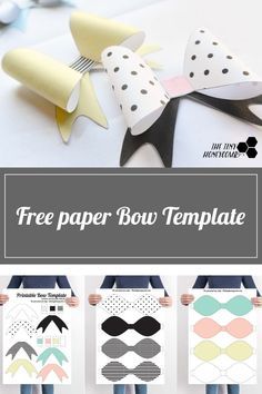 the free paper bow template is ready to be used for crafts and other crafting projects