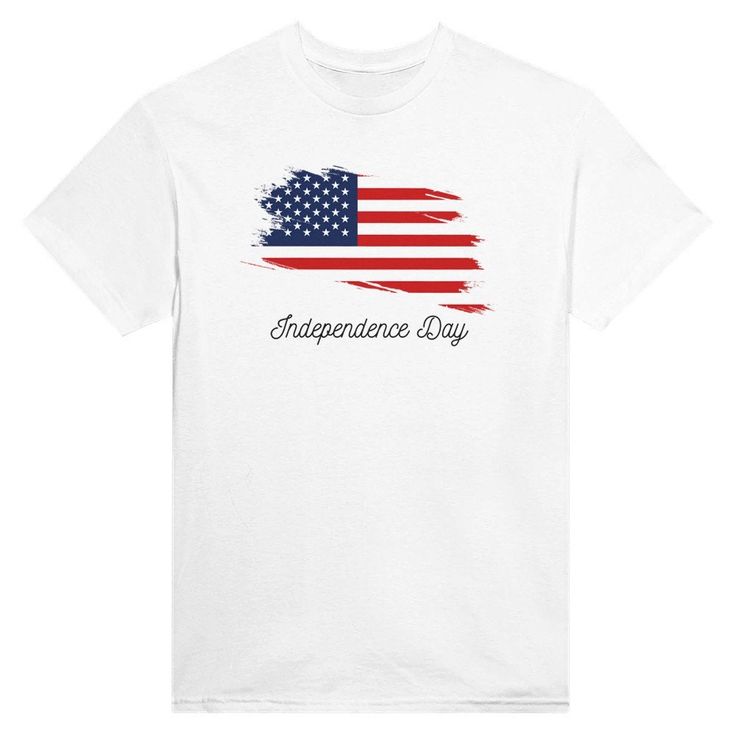 This heavyweight cotton t-shirt is a durable staple product with a classic fit. One of the most popular items, it has a relaxed style made for everyday and casual wear  - Seamless double-needle collar - Double-needle sleeve and bottom hems - 100% cotton - Taped neck and shoulders for durability  This product is made on demand. No minimums. American Flag Cotton T-shirt For 4th Of July, Independence Day Cotton Short Sleeve T-shirt, Memorial Day Cotton Crew Neck T-shirt, Relaxed Fit T-shirt With Flag Print For Independence Day, Relaxed Fit American T-shirt With Flag Detail, American Style Pre-shrunk Relaxed Fit T-shirt, American Style Relaxed Fit Pre-shrunk T-shirt, White T-shirt With American Flag For Independence Day, White American Flag T-shirt For Independence Day