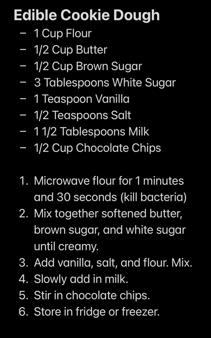 the recipe for edible cookie dough