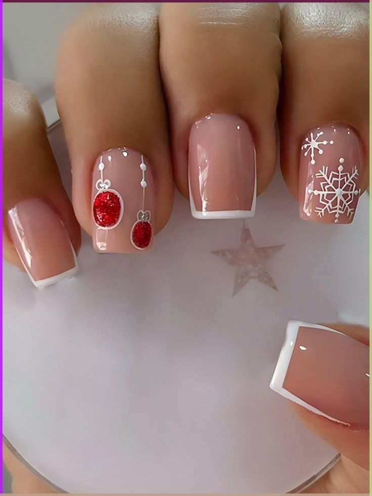 Christmas Nails Art, Unghie Sfumate, Christmas Nails Red, December Nails, Christmas Gel, Nagel Tips, Cute Christmas Nails, Christmas Nails Easy, Christmas Gel Nails