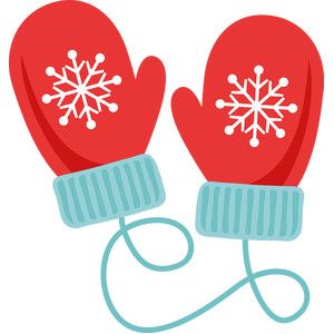 two red mittens with white snowflakes on them are attached to a cord