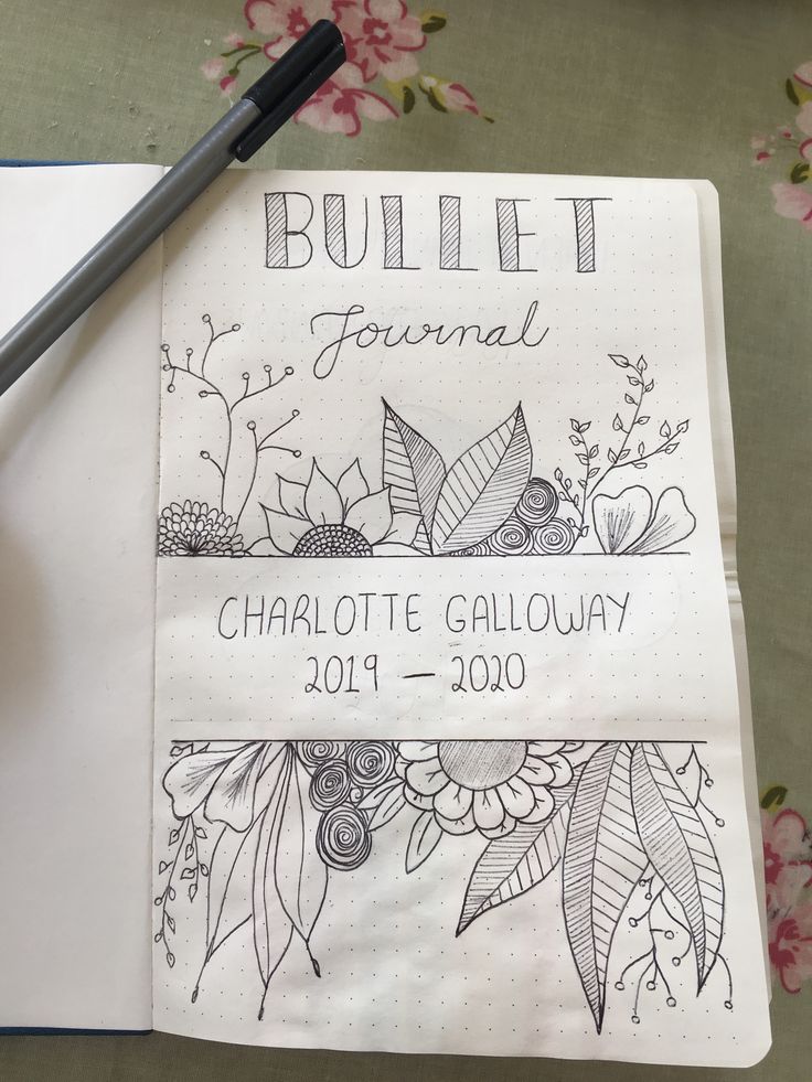 Black and White floral title page for your bullet journal 🌺 #bulletjournal #bujo #titlepage #floral #blackandwhite Black And White Cover Page Design, Floral Title Page, Scrapbook Title Page Ideas Aesthetic, Title Page Drawing Ideas, Art Book Title Page Ideas, Bujo Name Page, Title Page Aesthetic, Sketch Book Title Page Ideas, Aesthetic Title Page