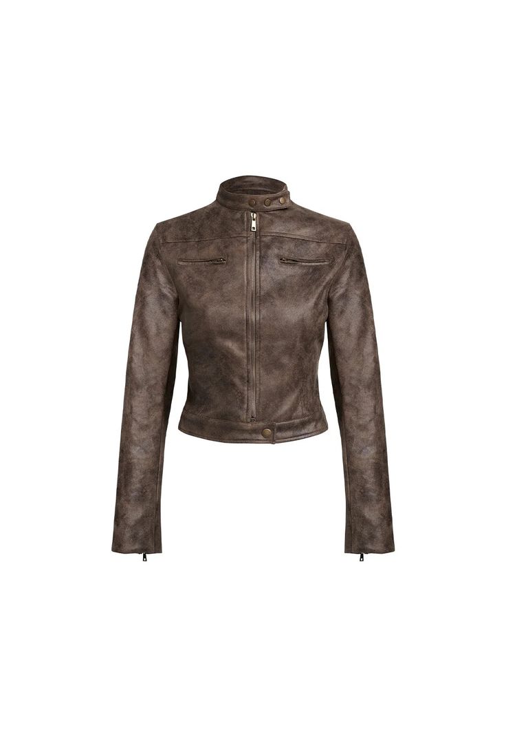 BELLA MOTO JACKET - CHOCOLATE – LIONESS FASHION USA Fitted Winter Leather Jacket With Rivets, Fitted Leather Jacket With Rivets For Winter, Fall Leather Jacket With Rivets, Leather Jacket With Rivets For Fall, Fall Long Sleeve Leather Jacket With Rivets, Fitted Fall Biker Jacket With Padded Collar, Fitted Biker Jacket With Padded Collar For Fall, Fitted Long Sleeve Biker Jacket With Rivets, Fall Biker Jacket With Rivets And Long Sleeves