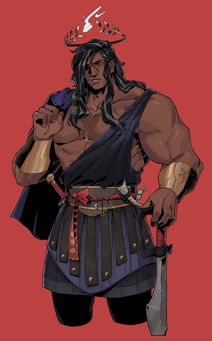 Crown Character Design, Demi God Oc, Desert Wanderer Art, Greek Warriors, Gladiator Art Character Design, Greek Demigod Character Design, Ares Character Design, Character Design Fighter, Demi God Character Design