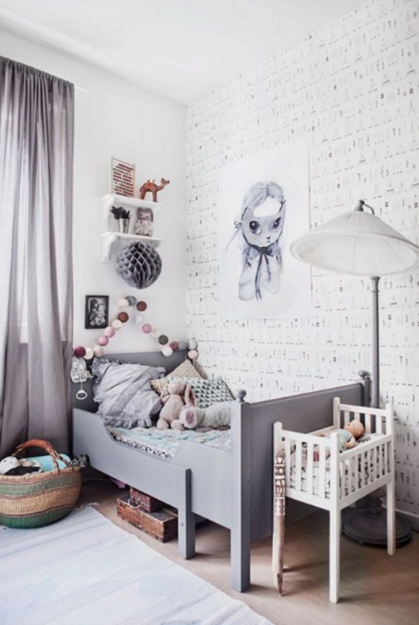 a child's room with a bed and toys