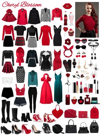 Blossom Outfit Ideas, Blossom Outfit, Cherry Blossom Outfit, Blossom Costumes, Outfit Ideas For College, Cheryl Blossom Aesthetic, Cheryl Style, Riverdale Fashion, Cheryl Blossom Riverdale