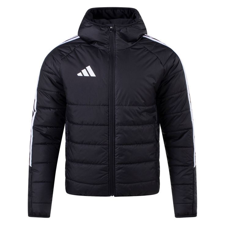 adidas Tiro 24 Winter Jacket. Warm puffer jacket for cold game days. - Heat press logo. - Side zip pockets. - Fleece-lined hood. 100% Polyester. Men Winter Jacket, Men Winter, Heat Press, Puffer Jacket, Adidas Originals, Side Zip, Zip Pockets, Puffer, Winter Jackets