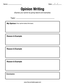 an opinion writing worksheet with the words opinion written in black and white on it