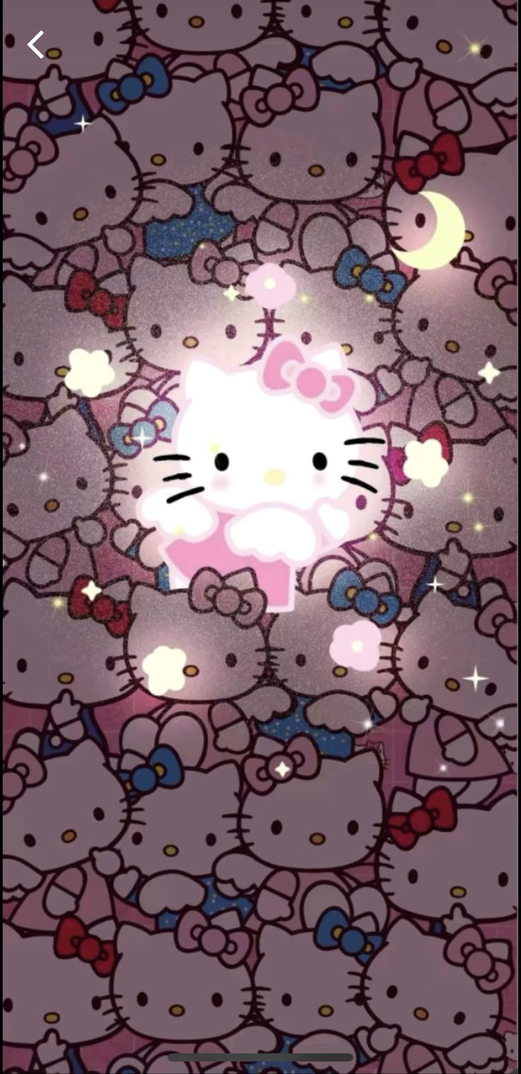 the hello kitty wallpaper has many different colors