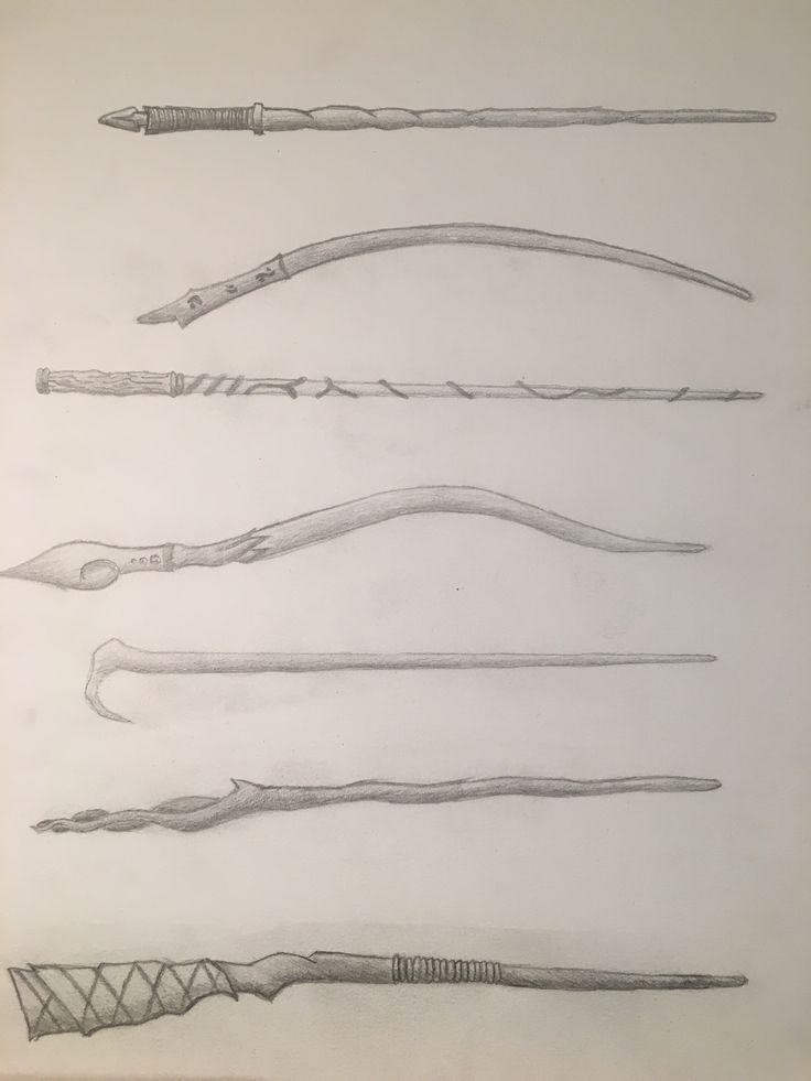 pencil drawings of different types of knives and spoons in various shapes, sizes and colors