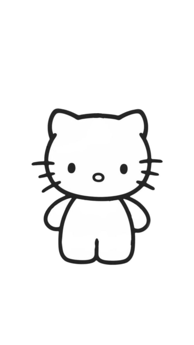 a hello kitty drawing on a white background