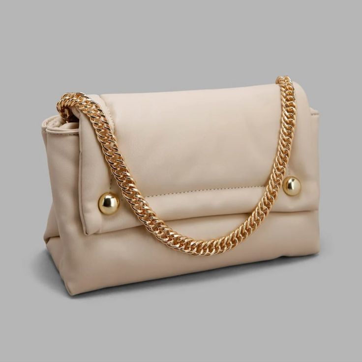 Zara Handbag New Beige Double Handle Bag With Chain Strap, Beige Bags With Chain Strap And Double Handle, Everyday Cream Bag With Chain Strap, Beige Satchel Flap Bag With Magnetic Closure, Everyday Clutch Shoulder Bag With Gold-tone Hardware, Everyday Evening Shoulder Bag With Gold-tone Hardware, Everyday Clutch Flap Bag With Gold-tone Hardware, Chic Bags With Chain Strap And Double Handle, Classic Bag With Chain Strap And Double Handle